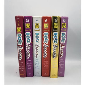 ☆Lot of 6 Dork Diaries Hard Cover Lot Books 1 2 4 6 7 8 Rachel Renee Russell